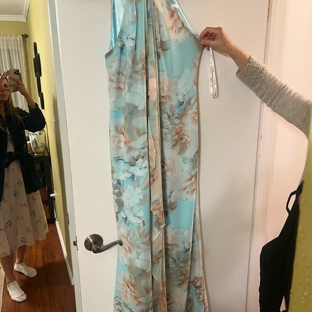 Calvin Klein floral halter dress